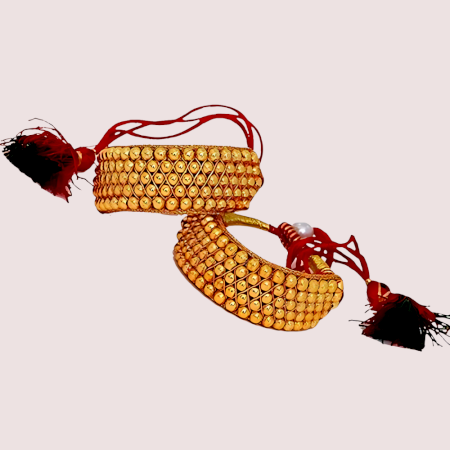 Handmade Brass Alloy Golden Moti Pocchi Bracelet